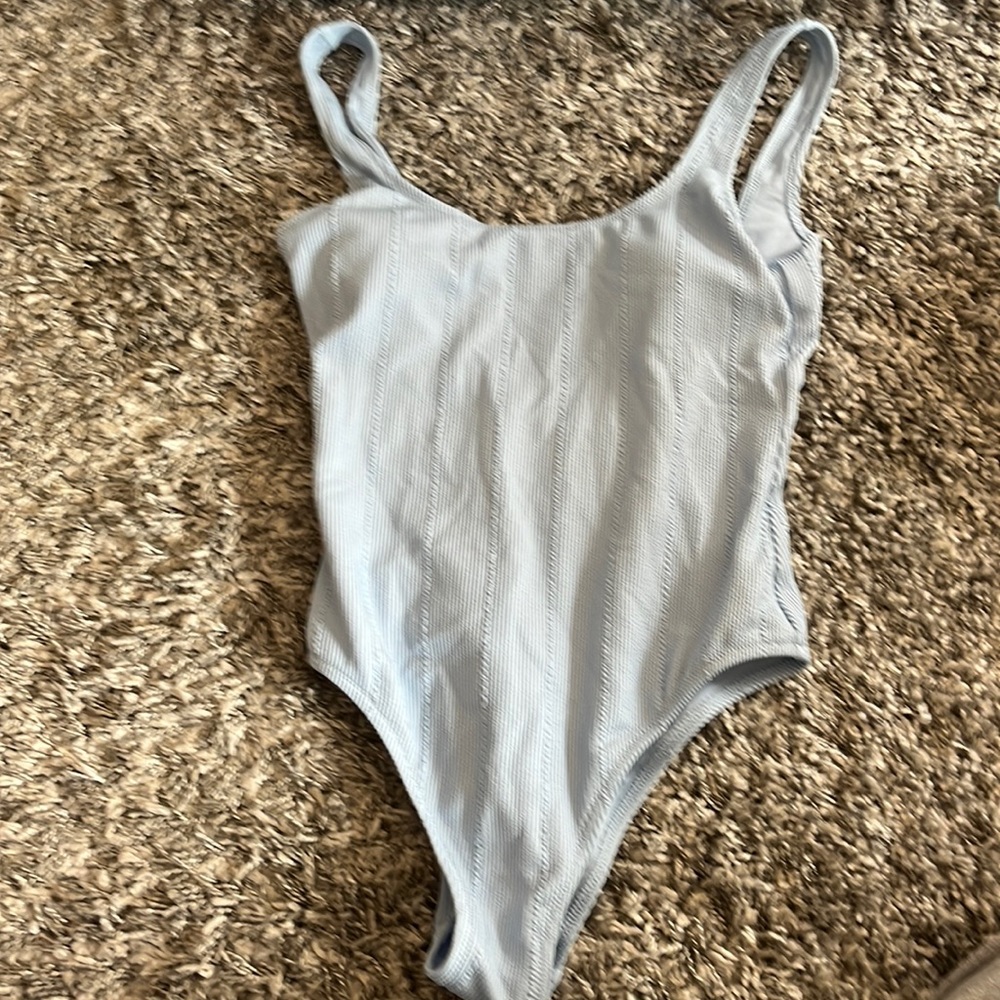 Light blue one-piece swim suit from aerie